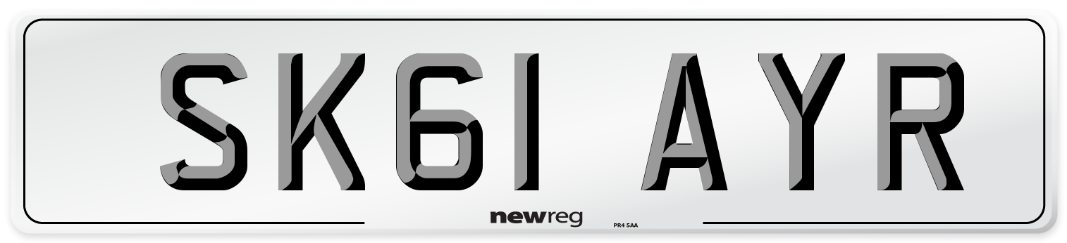 SK61 AYR Number Plate from New Reg